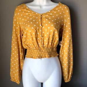 NEW Arizona Gold Polka Dot Blouse
